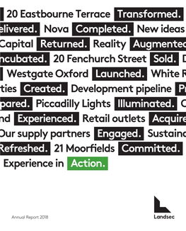 Landsec Company in the UK by £14.1Bn Market Capitalisation Combined Portfolio What We Do We Buy, Sell, Develop and Manage Real 24.0M Sq Ft 125 Estate