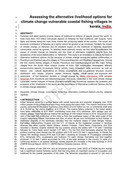 Assessing the Alternative Livelihood Options for Climate Change