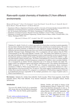 Rare-Earth Crystal Chemistry of Thalénite-(Y) from Different Environments