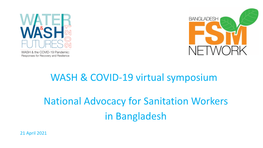 WASH & COVID-19 Virtual Symposium National Advocacy for Sanitation