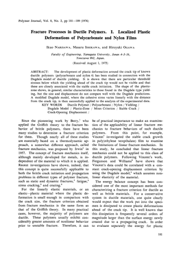 Fracture Processes in Ductile Polymers. I. Localized Plastic Deformations of Polycarbonate and Nylon Films