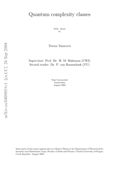 Quantum Complexity Classes Related to the BQP Class and Show Their Properties