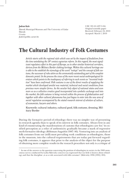 The Cultural Industry of Folk Costumes