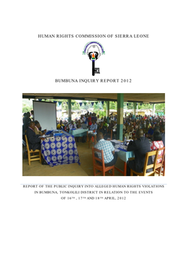 Human Rights Commission of Sierra Leone Bumbuna