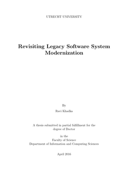 Revisiting Legacy Software System Modernization