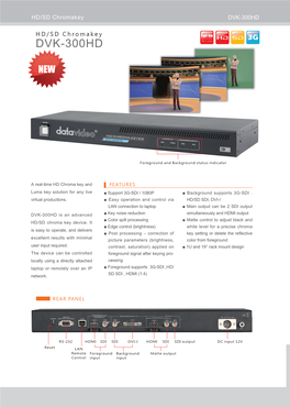 Datavideo DVK-300HD Spec Sheet PDF