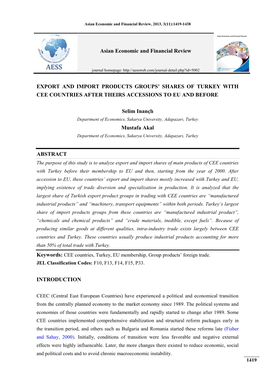 Export and Import Products Groups' Shares of Turkey