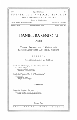 DANIEL BARENBOIM Pianist