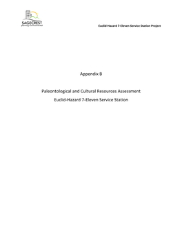 Cultural and Paleontological Resources Assessment for the Euclid Fueling Station Project, City of Santa Ana, Orange County, California