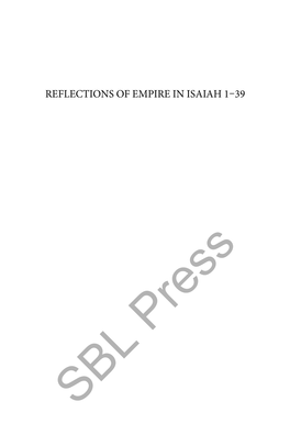 Reflections of Empire in Isaiah 1–39