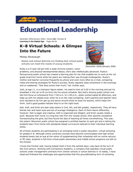 K–8 Virtual Schools: a Glimpse Into the Future