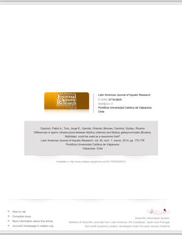 Redalyc.Differences in Sperm Ultrastructure Between Mytilus