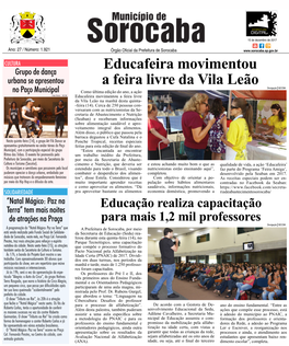 Educafeira Movimentou a Feira Livre Da Vila Leão Na Manhã Desta Quinta- -Feira (14)