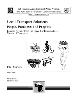 Local Transport Solutions People, Paradoxes and Progress Lessons Arising from the Spread of Intermediate Means of Transport