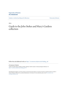 Guide to the John Stokes and Mary's Gardens Collection