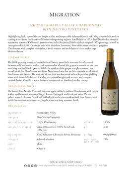 2018 Santa Maria Valley Chardonnay Bien Nacido Vineyards