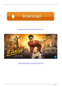Loukyam Telugu Full Movie Free Download Utorrent Video
