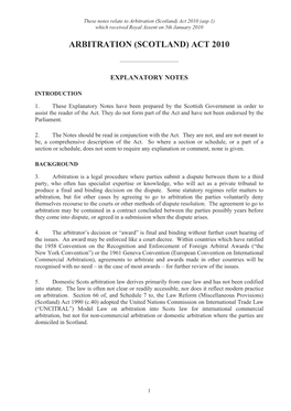 (Scotland) Act 2010 (Asp 1) Which Received Royal Assent on 5Th January 2010