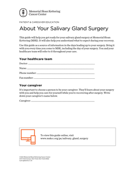 About Your Salivary Gland Surgery
