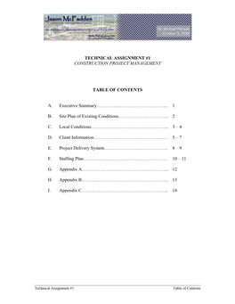 Site Plan of Existing Conditions…………………………