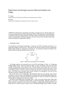 Rigid-Frame Tied Through Concrete Filled Steel Tubular Arch Bridge