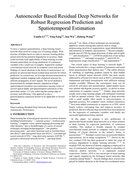 Autoencoder Based Residual Deep Networks for Robust Regression Prediction and Spatiotemporal Estimation