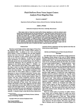 Fluid Outflows from Venus Impact Craters