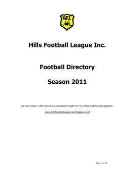 Hills Football League Officials Season 2006