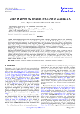 Origin of Gamma-Ray Emission in the Shell of Cassiopeia A