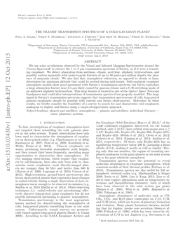 The Transit Transmission Spectrum of a Cold Gas Giant Planet