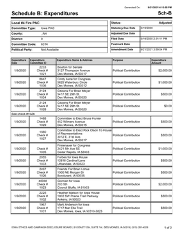 Expenditures Sch-B