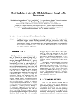 Identifying Points of Interest for Elderly in Singapore Through Mobile Crowdsensing