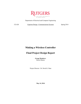 Making a Wireless Controller Final Project Design Report