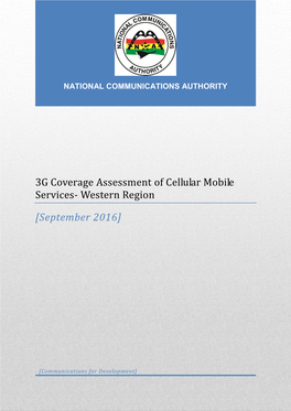 3G Coverage Assessment of Cellular Mobile Services- Western Region