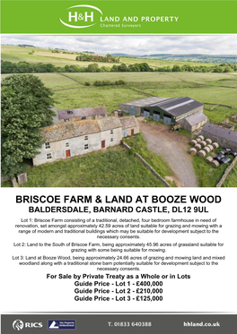 Briscoe Farm & Land at Booze Wood