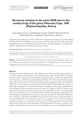 ﻿Recurrent Variation in the Active NOR Sites in the Monkey Frogs of the Genus