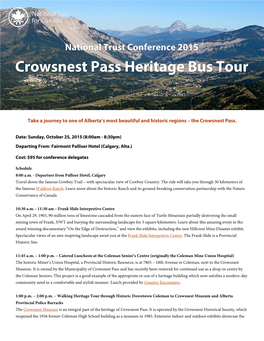 Crowsnest Pass Heritage Bus Tour