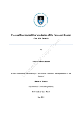 Process Mineralogical Characterization of Kansanshi