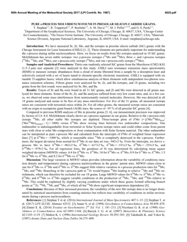 PURE S-PROCESS MOLYBDENUM FOUND in PRESOLAR SILICON CARBIDE GRAINS