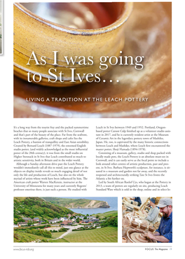 As I Was Going to St Ives… LIVING a TRADITION at the LEACH POTTERY