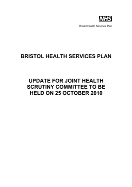 Joint Health Scrutiny Committee to Be Held on 25 October 2010