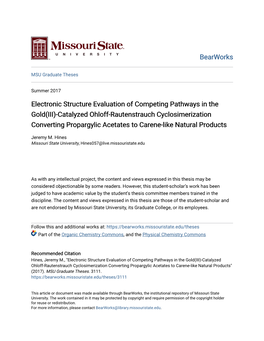 Electronic Structure Evaluation of Competing Pathways in the Gold(III