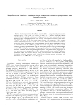 Scapolite Crystal Chemistry: Aluminum-Silicon Distributions