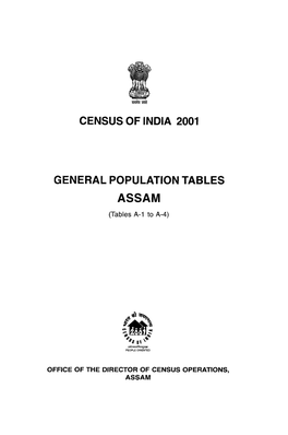 Census of India 2001 General Population Tables Assam