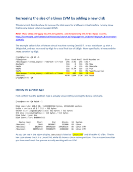 Increasing the Size of a Linux LVM by Adding a New Disk