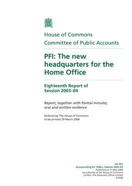 PFI: the New Headquarters for the Home Office