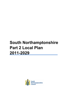 South Northamptonshire Local Plan Part 2 2011-2029