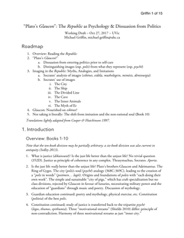 Republic As Psychology & Dissuasion from Politics Working Draft – Oct 27, 2017 – Uvic Michael Griffin, Michael.Griffin@Ubc.Ca