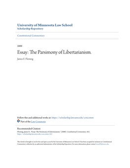 The Parsimony of Libertarianism