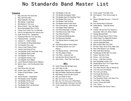 No Standards Band Master List